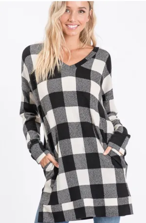 Plaid print Tunic