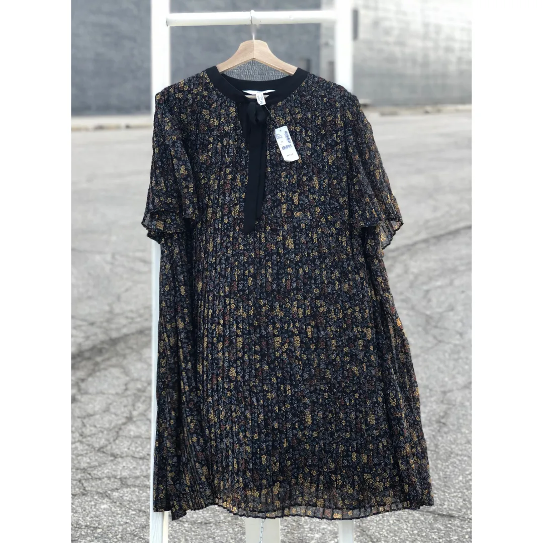 pleated floral tunic - 3x