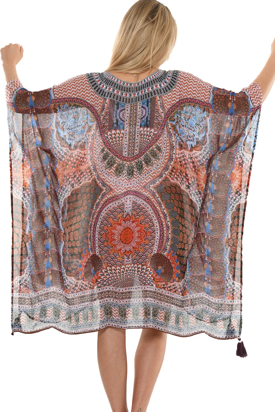 Print Tassel Long Tunic By AZUCAR - LCT245