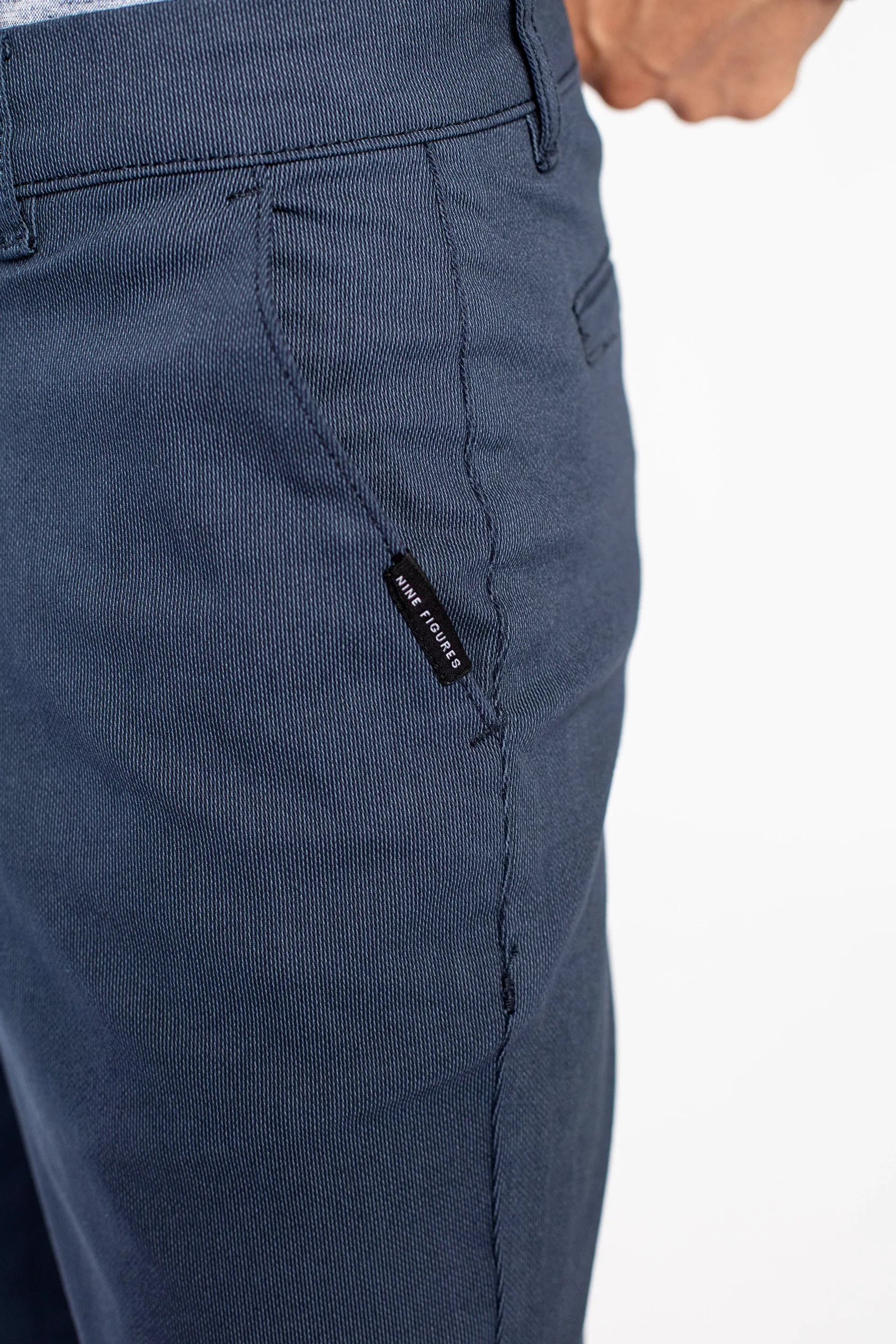 Printed Medium Blue Chinos