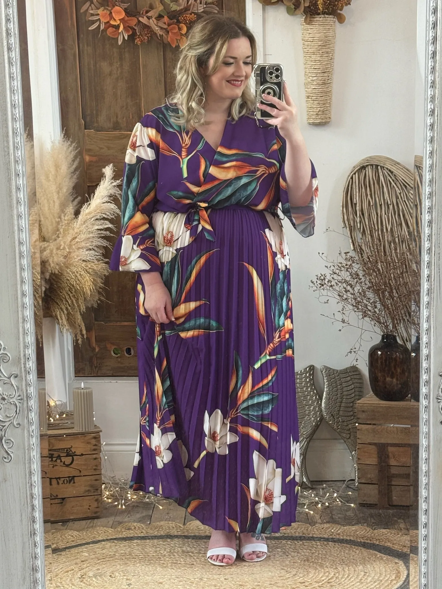 Purple Bold Floral Vienna Dress