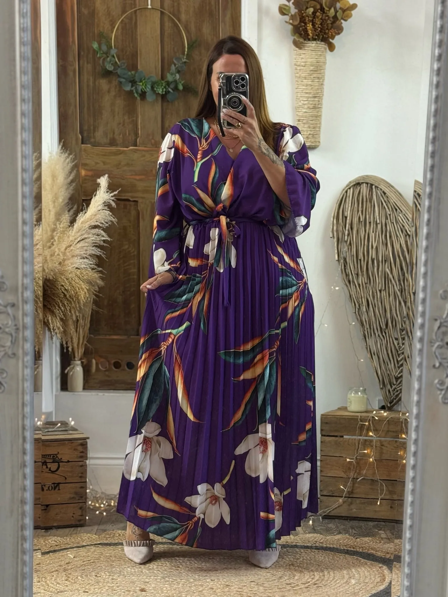 Purple Bold Floral Vienna Dress