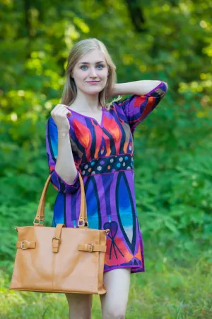 Purple Sun and Sand Style Caftan in Glowing Flame Pattern