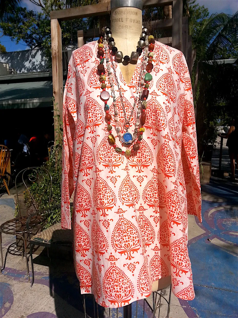 Raja Cotton Tunic Orange Fan