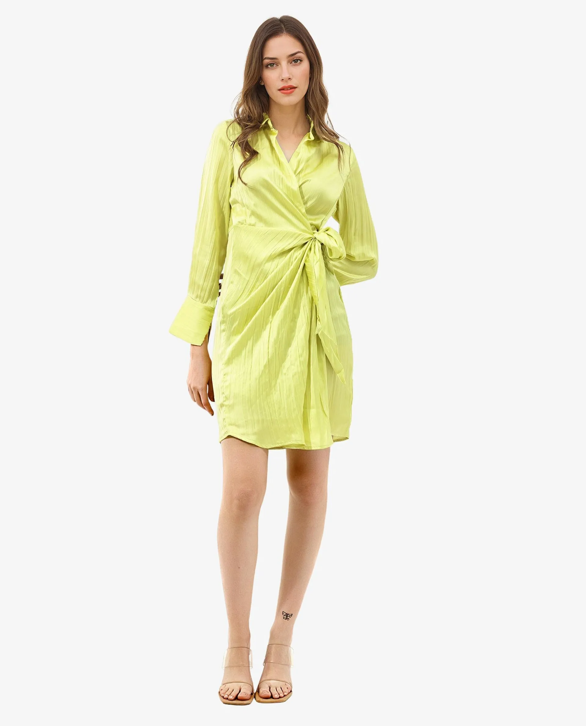 Rareism Womens Ladimir Flouroscent Green Dress Sleeveless Solid