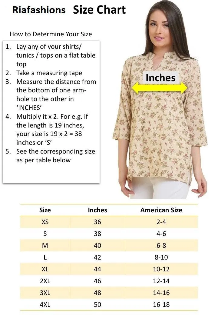 Readymade Printed Crepe Tunic Kurta