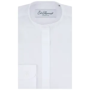 Rose White Two Fold Cotton Poplin Double Cuff Tunic Shirt