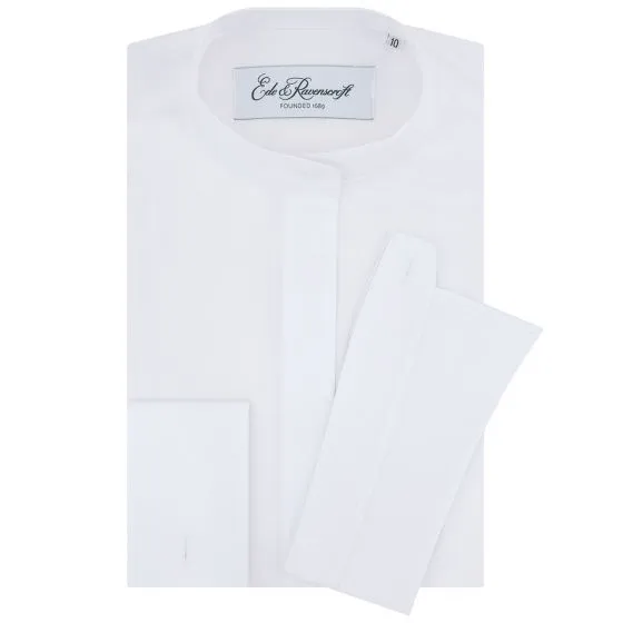 Rose White Two Fold Cotton Poplin Double Cuff Tunic Shirt