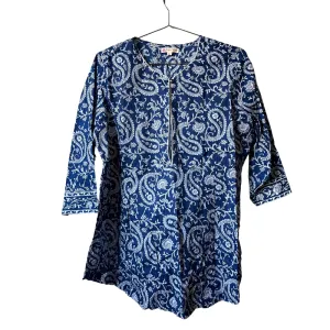 SAMPLE | Paisley 3/4 Sleeve Tunic | Navy Blue XL