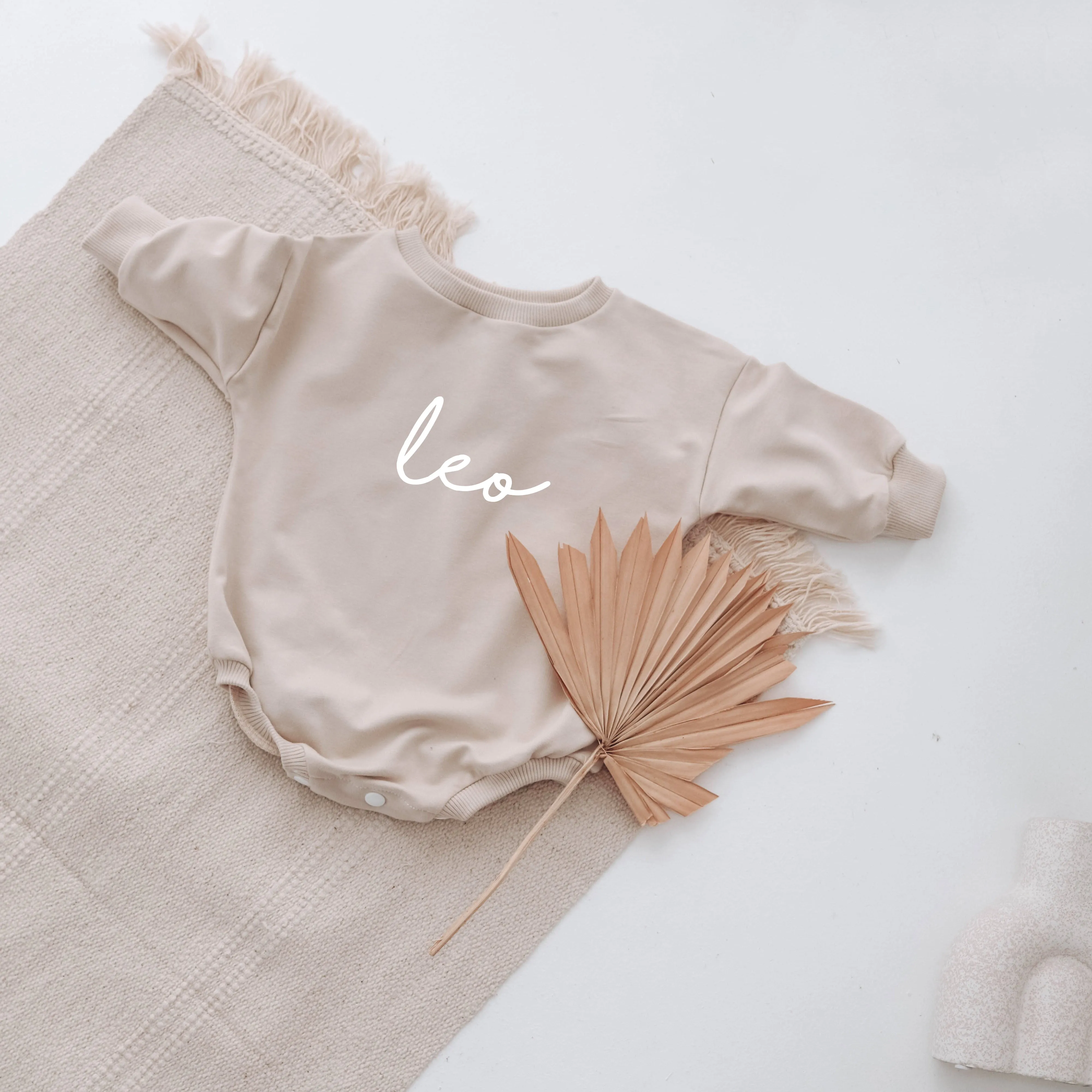 Sepia PERSONALISED sweatshirt romper. { 3 FONTS }