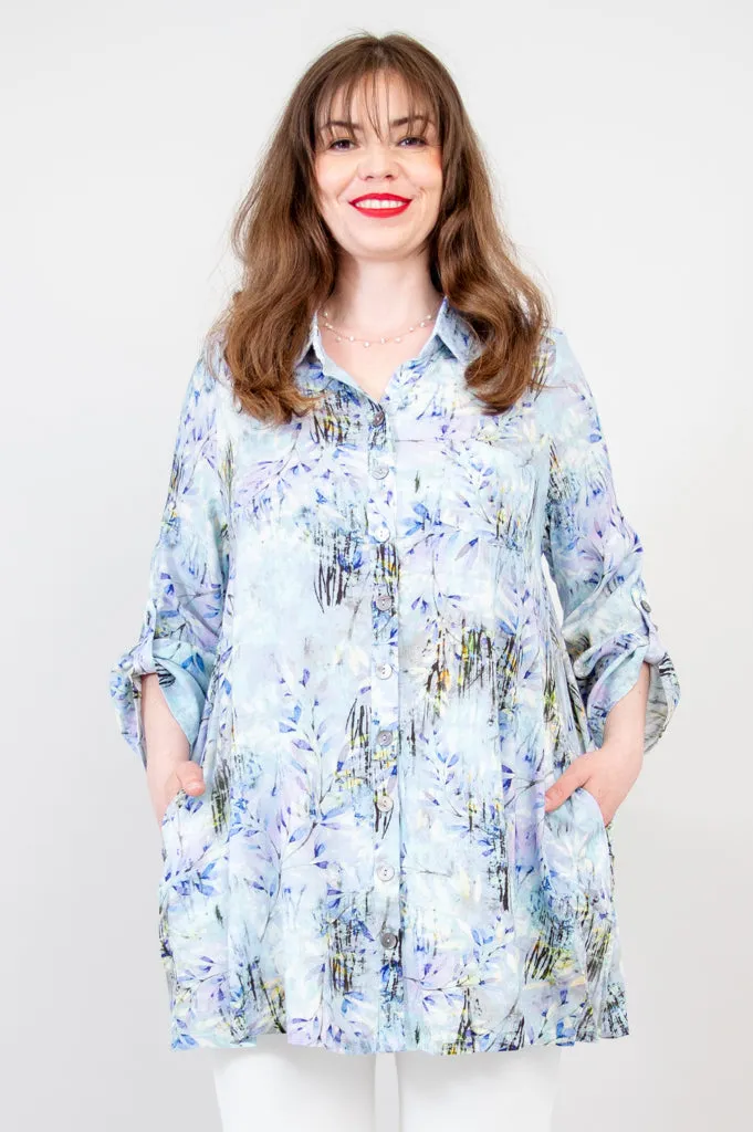 Serene Tunic, Blue Zest, Linen Bamboo