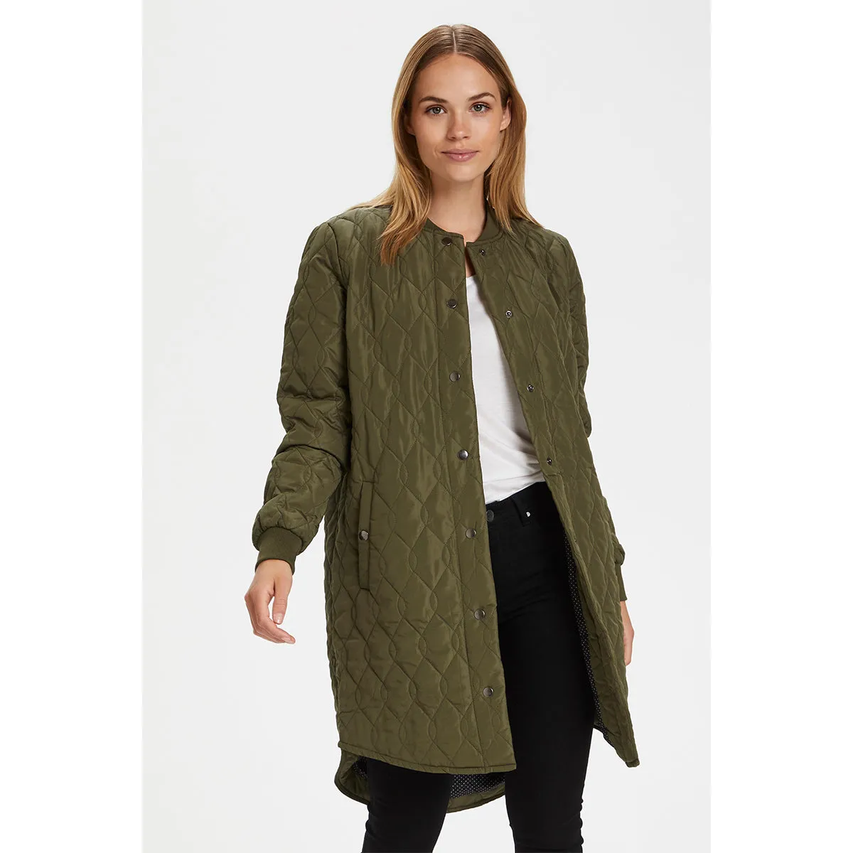 Shally quilted coat grape leaf