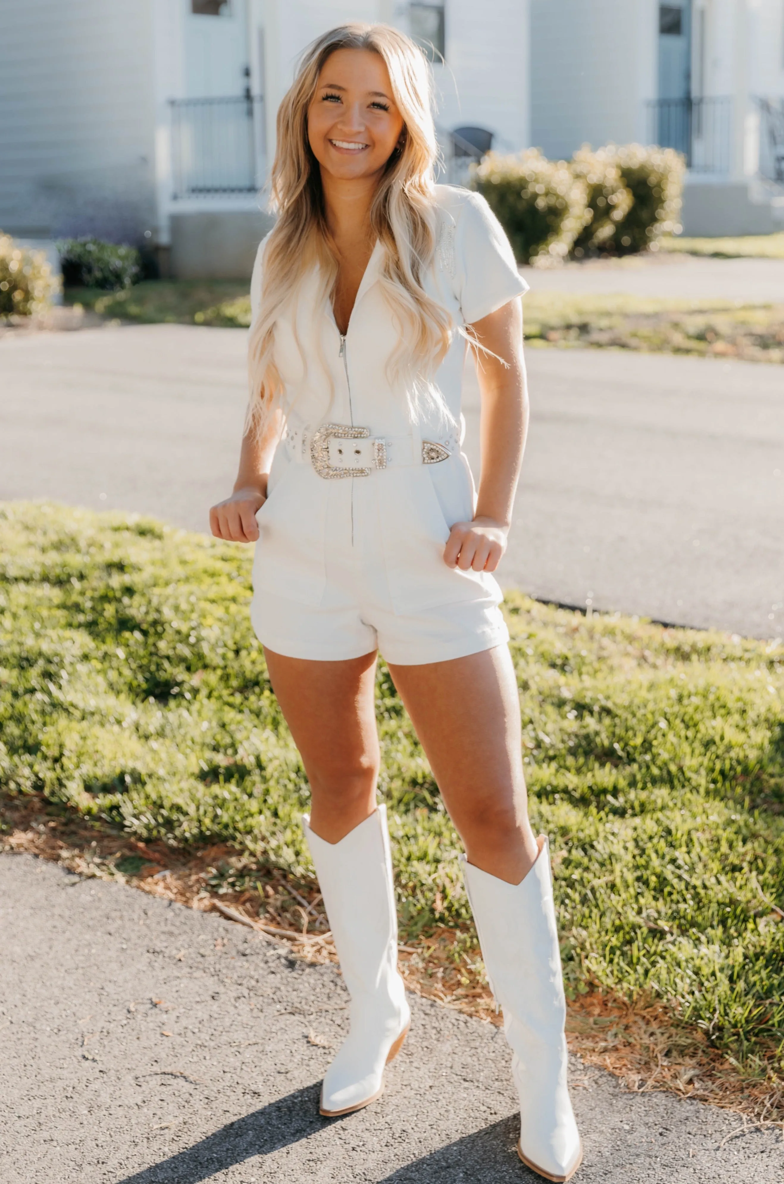 Show Me Your Mumu Outlaw Romper - Rhinestone Fringe