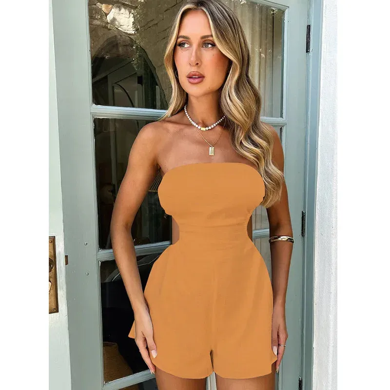 Side Cut Stylish Out Backless Romper