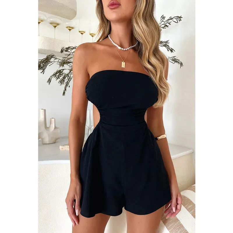 Side Cut Stylish Out Backless Romper