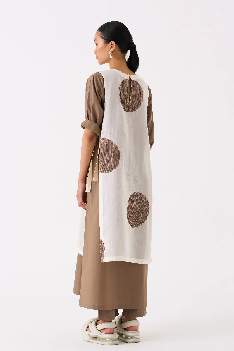 Side Tie Overlay Tunic Ivory