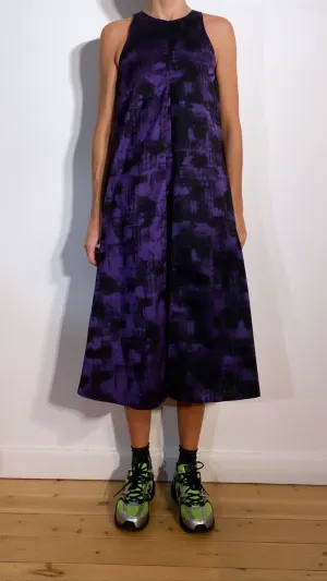 SILK PURPLE PRINT DRESS ARCHIVE