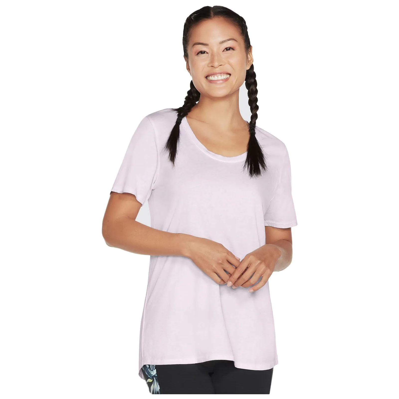 Skechers Ladies Diamond Wash Hatha Scoop Neck Tunic T-Shirt