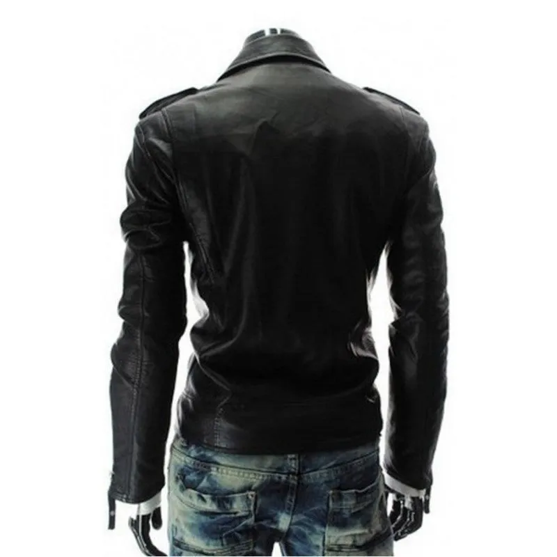 Slim Fit Zipper Mens Asymmetrical Jacket