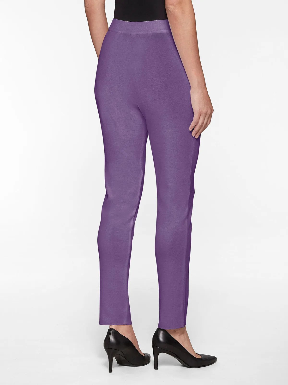 Slim Leg Knit Pant, Plum Royale