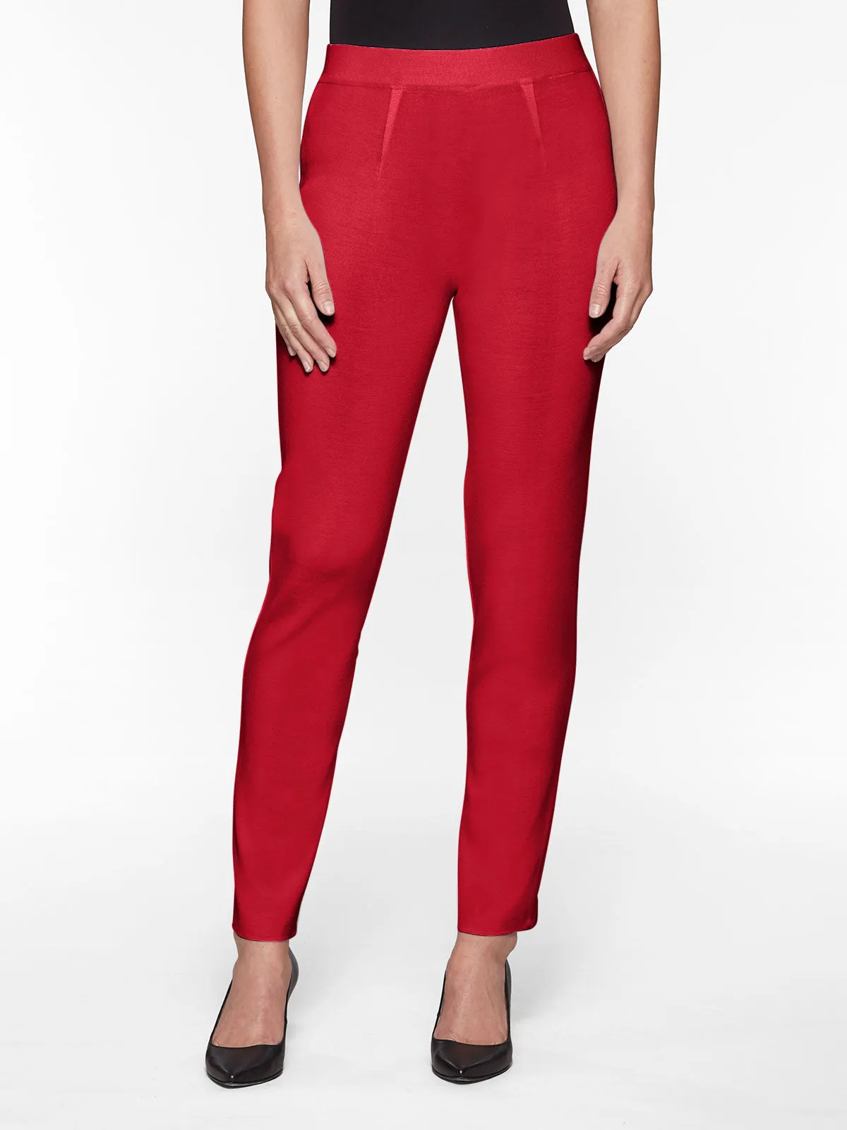 Slim Leg Knit Pant, Rouge