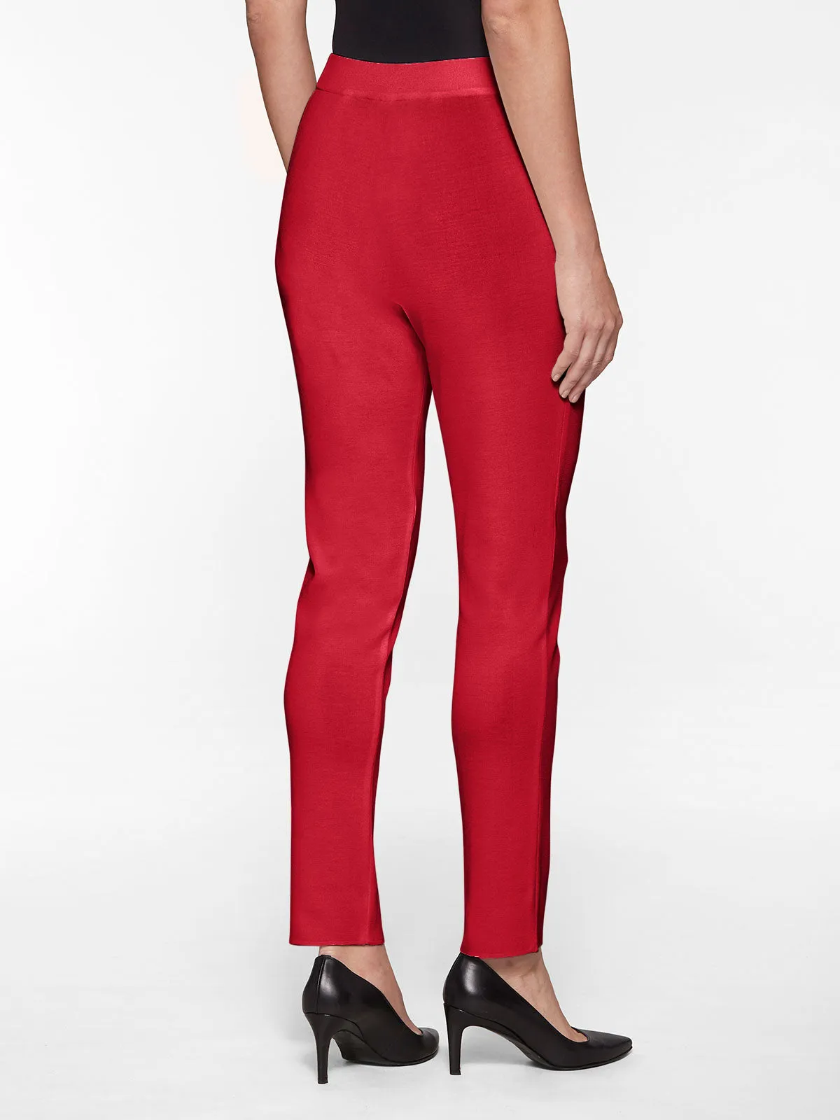 Slim Leg Knit Pant, Rouge