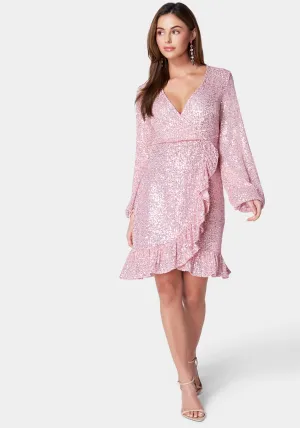 Sparkle Wrap Mini Dress