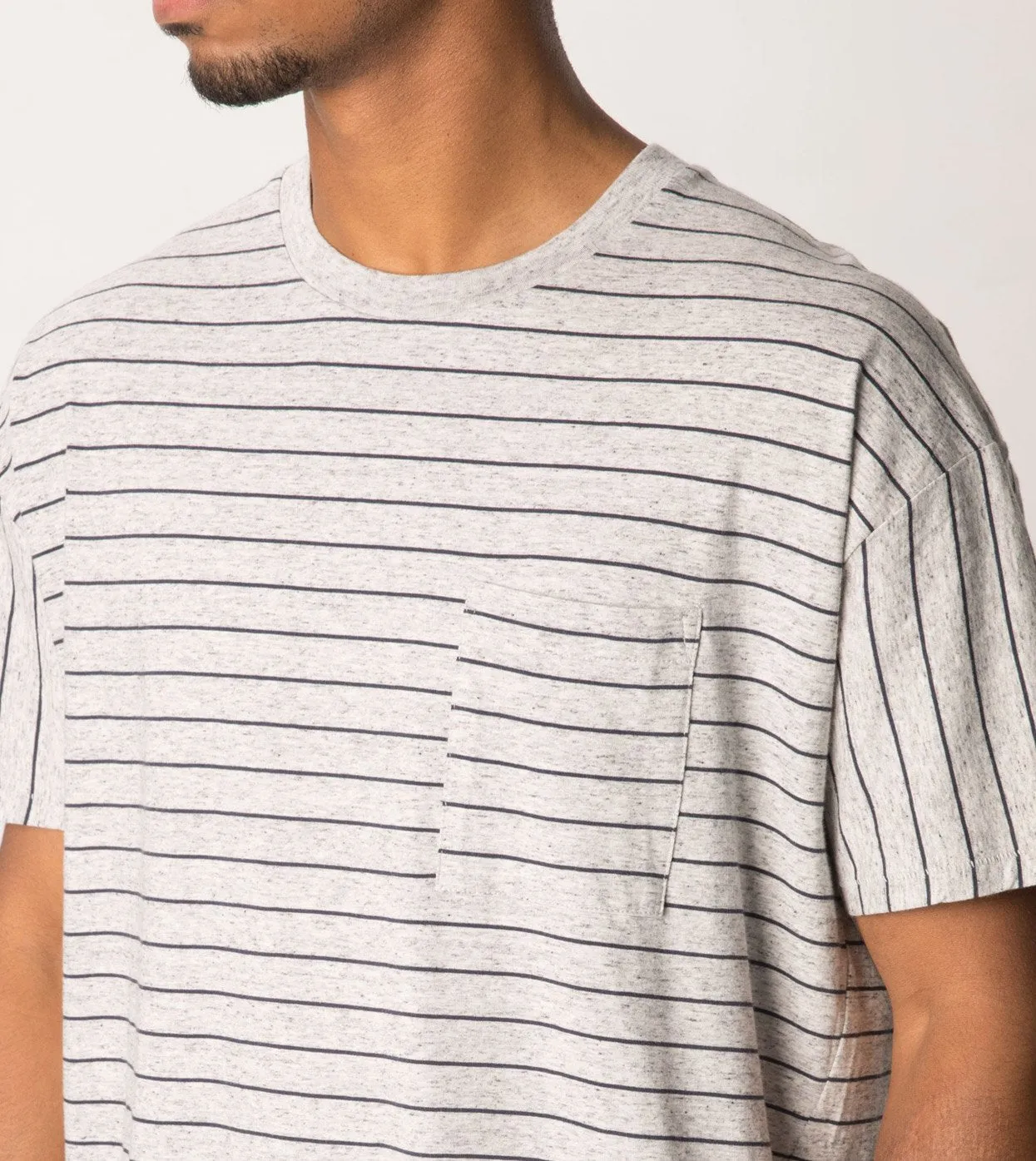 Stripe Rugger Tee Storm Marle/Duke Blue