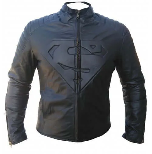 SUPERMAN SMALLVILLE MAN OF STEEL GENUINE LEATHER JACKET MEN'S