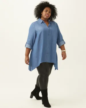 Tabitha Chambray Button-Down Tunic | Medium Wash