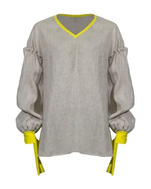 Tacaude V-Neck Linen Tunic