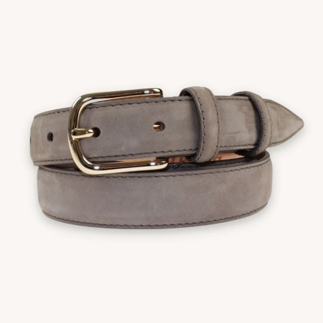 Taupe Nubuck Leather Belt