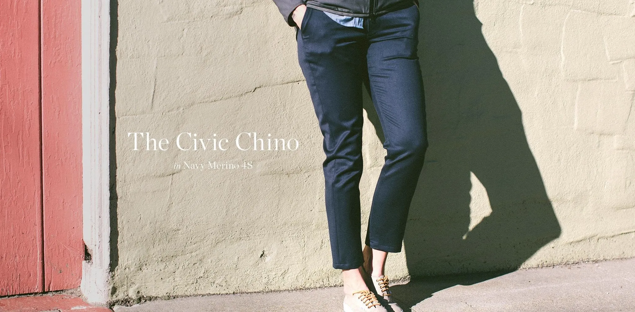 The Civic Chino in Navy Merino 4S