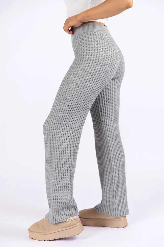 This Is Why Charcoal Thermal Waffle Knit Pants FINAL SALE