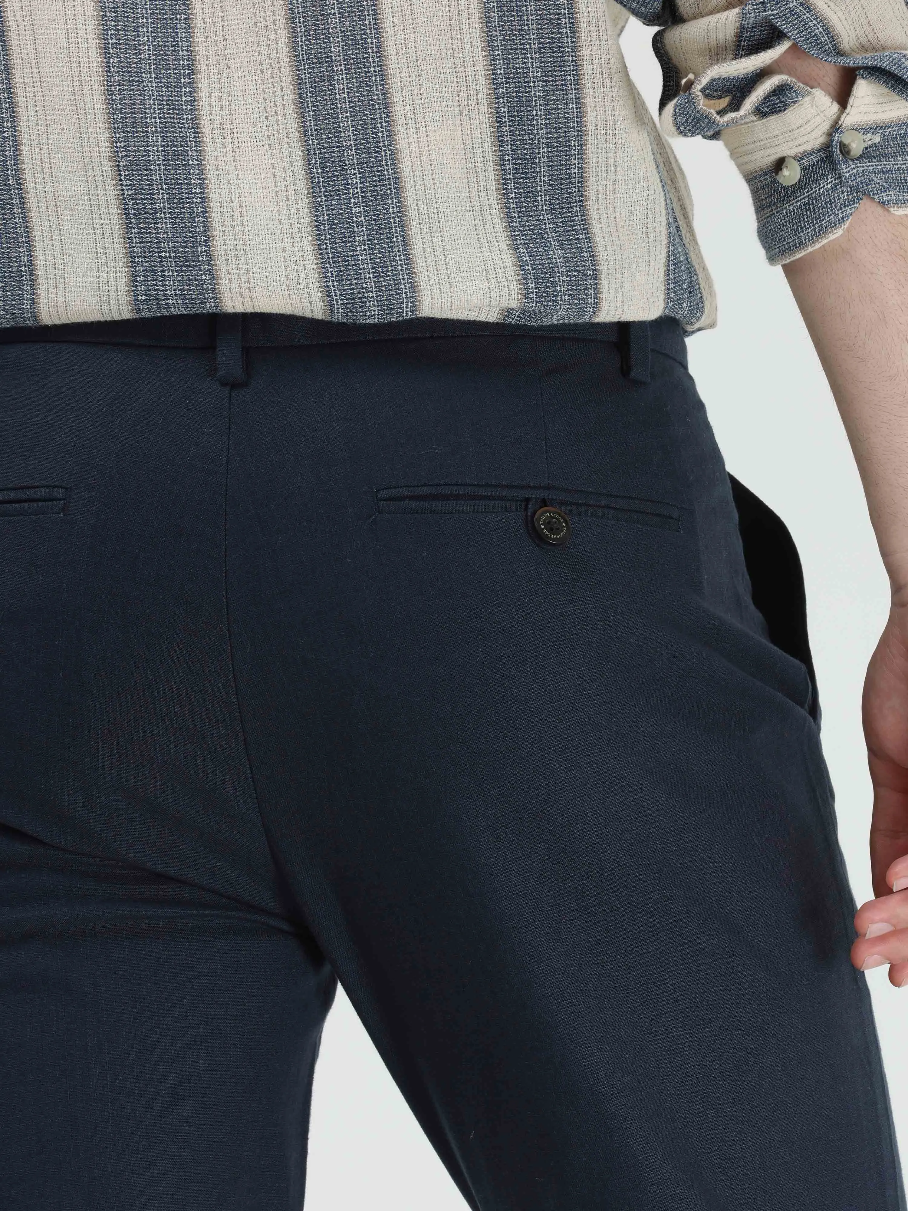 Timeless Cotton Navy Linen Chino