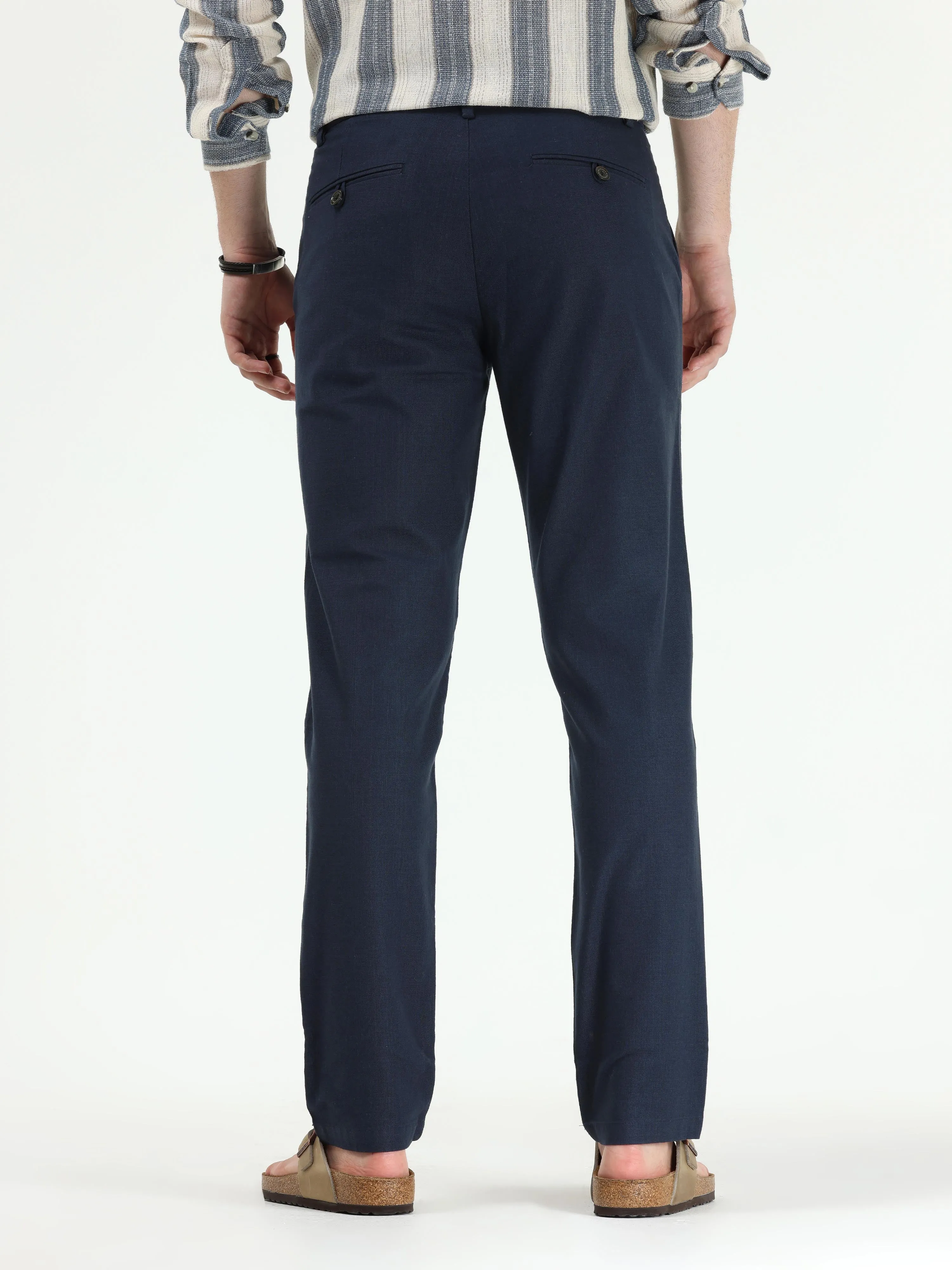 Timeless Cotton Navy Linen Chino