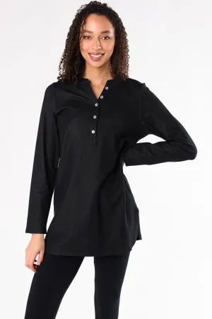 Tina Denim Organic Cotton Tunic - Black Denim