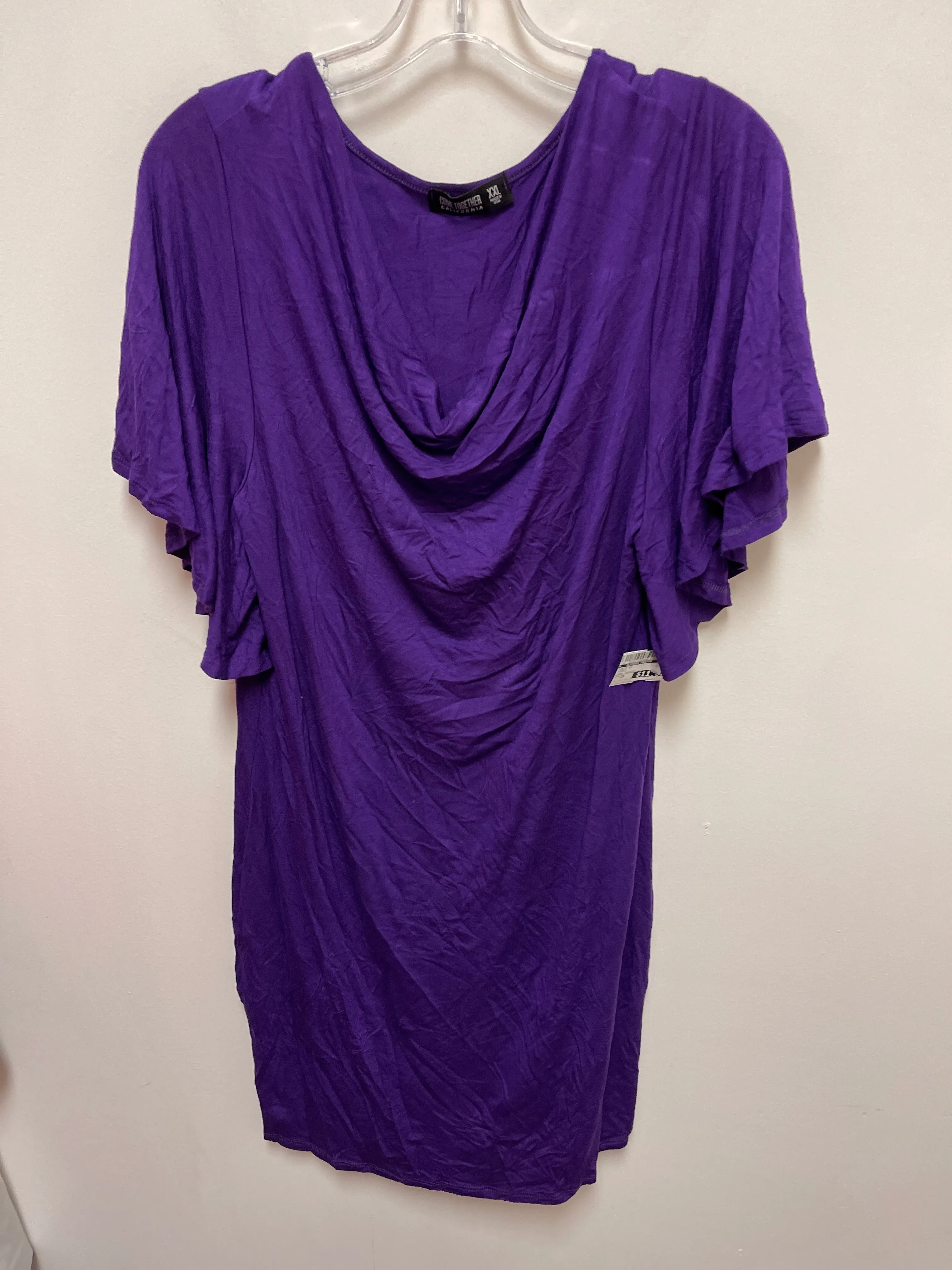 Tunic Short Sleeve By Clothes Mentor In Purple, Size: 2x