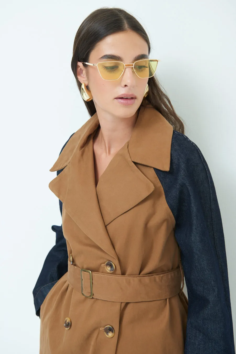 Two-tone trench coat wholesale