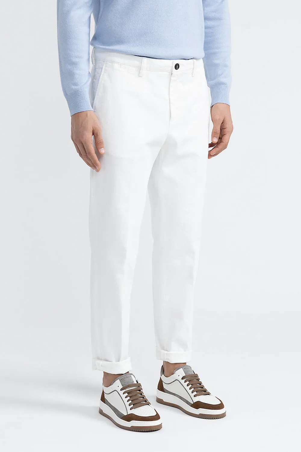 White bull denim chinos