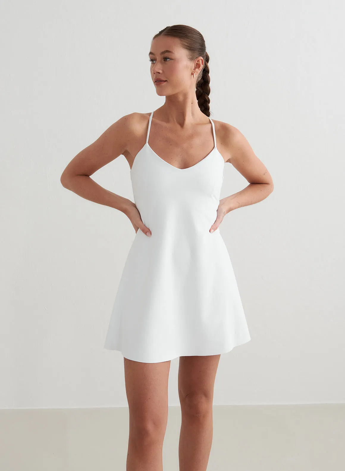 White Sense Strap Dress