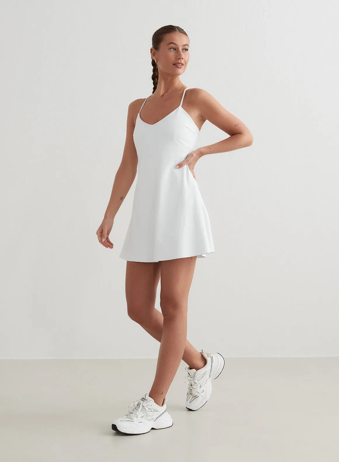 White Sense Strap Dress