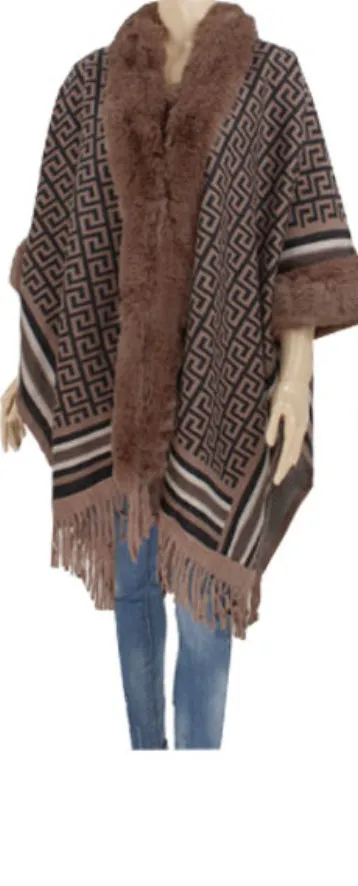 Winter maze poncho