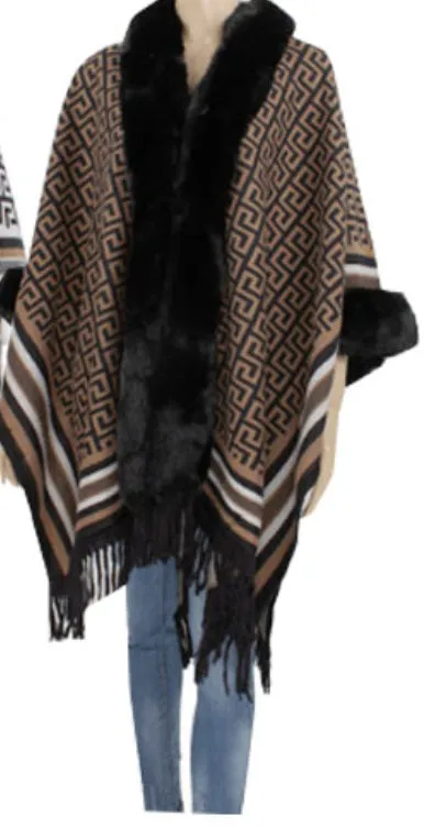 Winter maze poncho