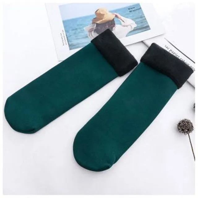 Winter Warm Thicken Thermal Socks Wool Cashmere Snow Black Skin Sock