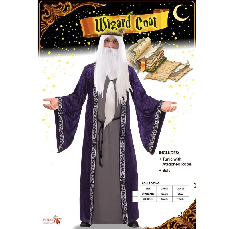 Wizard Coat w/Robe-Adult