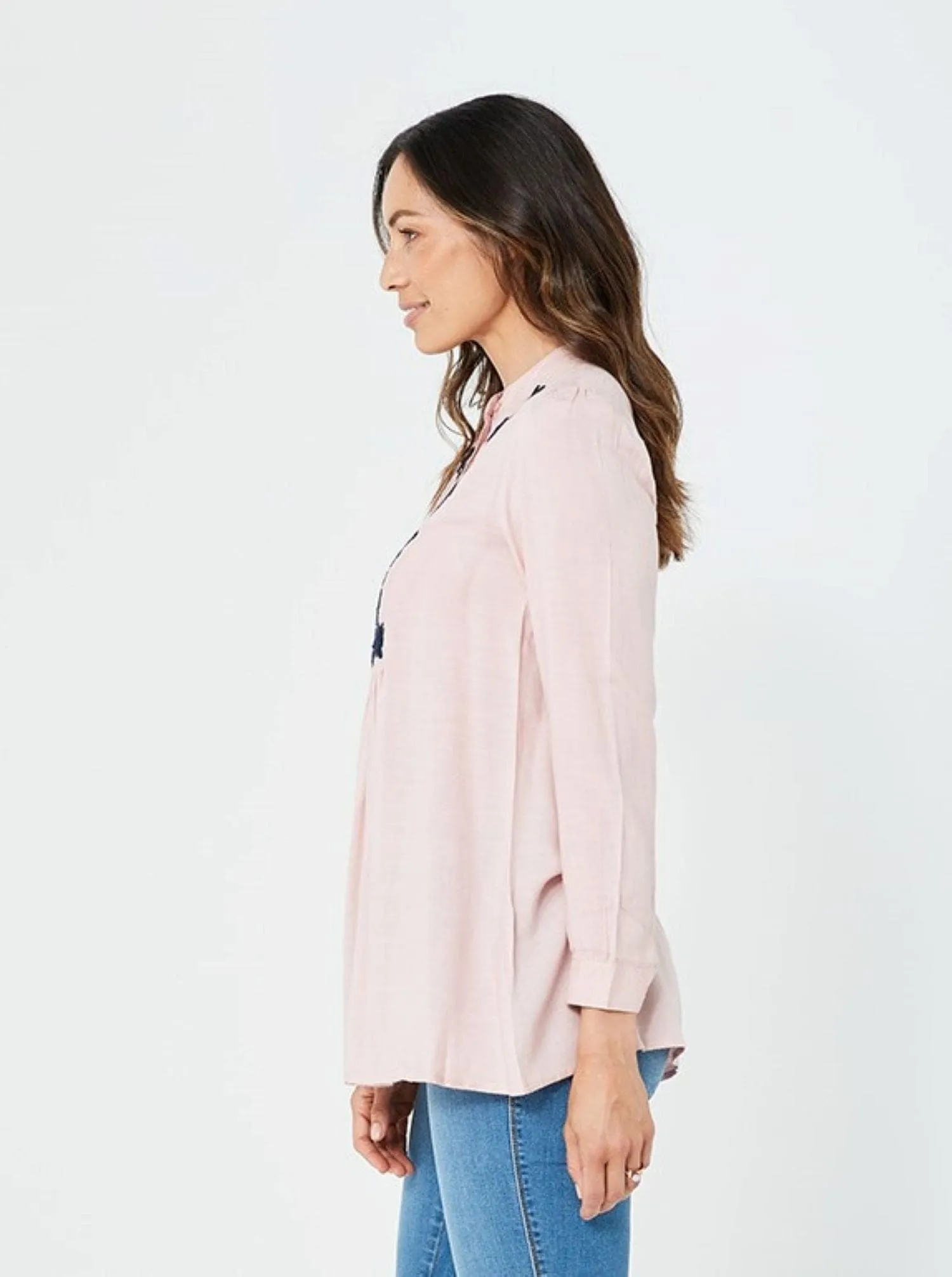 Woman Long Sleeves Casual Fashion Top Gwyneth Top | Pink