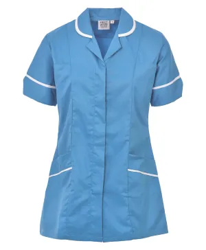 Women's Hospital Blue Poly Cotton Tunic FNLT01 – Nurse & Care Home Uniform (Sizes 8-26)