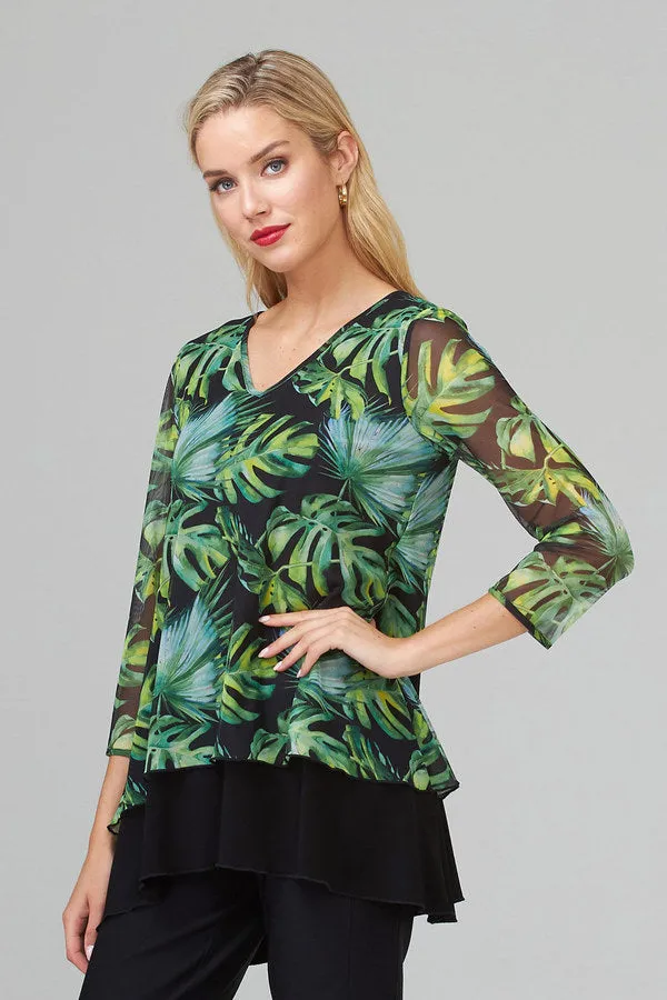 Women's Joseph Ribkoff | Tropical Print Long Tunic | Green Multi