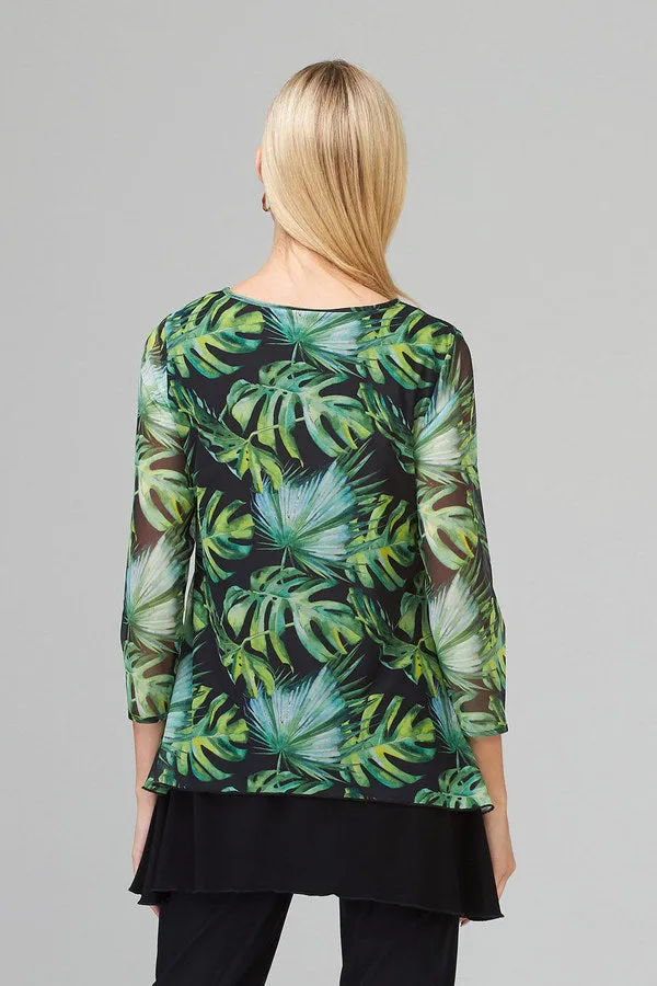 Women's Joseph Ribkoff | Tropical Print Long Tunic | Green Multi